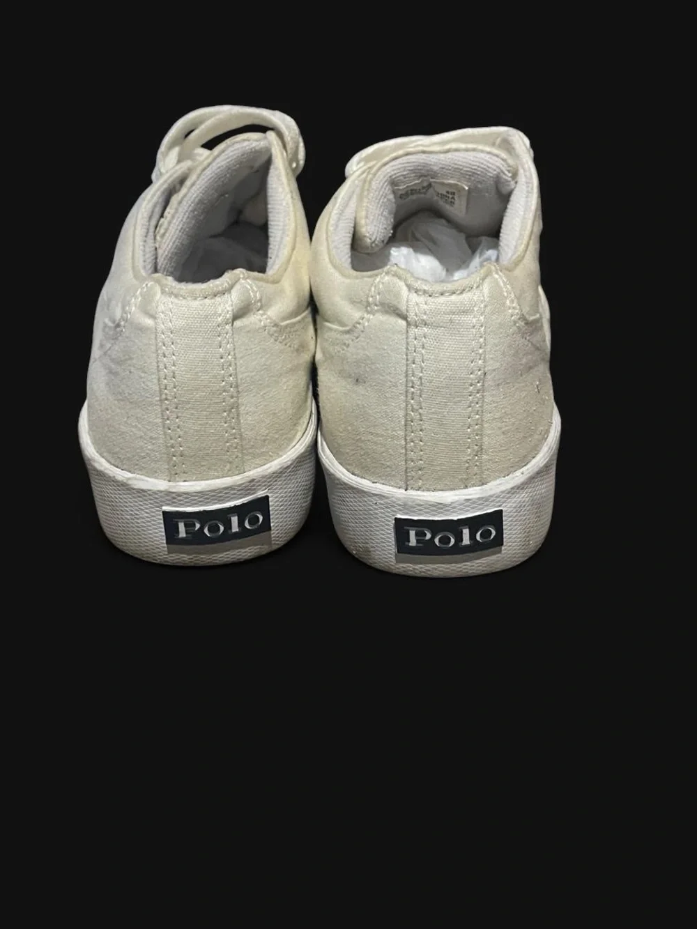 Polo Ralph Lauren Cream White Low Canvas Sneakers
